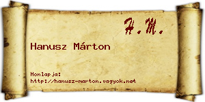 Hanusz Márton névjegykártya