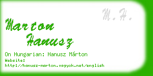 marton hanusz business card