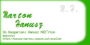 marton hanusz business card